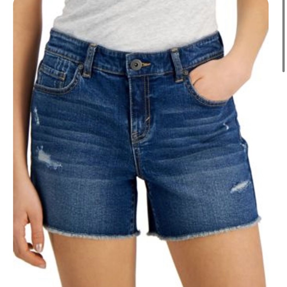Style & Co 14 Fray Hem Distressed Shorts